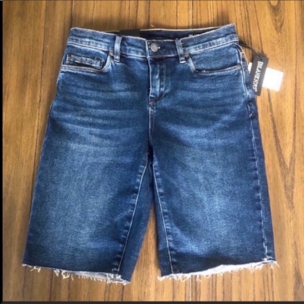 BlankNYC high rise cutoff Bermuda denim shorts